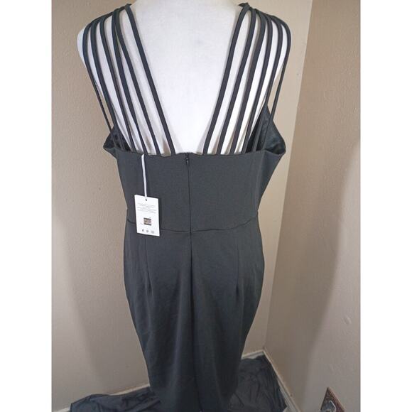 Grace Karen Cocktail Dress Black Strappy Knee Length Prom Formal Sz XL - Picture 5 of 13